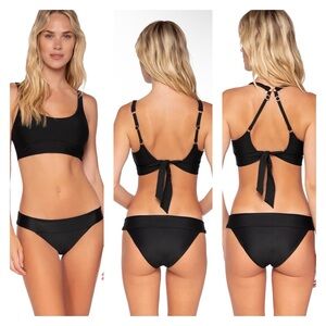 Swim Systems Teagan Tank Top Convertible 34DD Black NWT